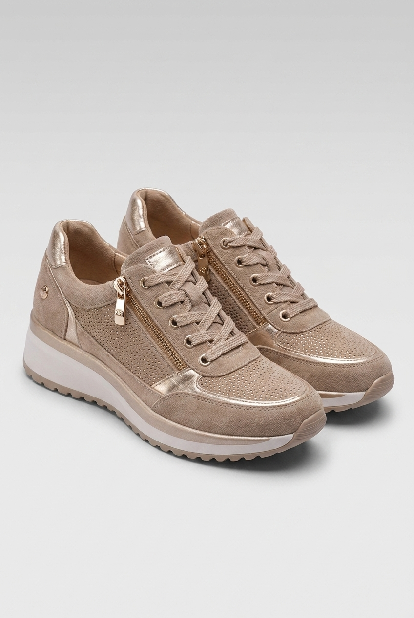 Everyday Breathable Zip Lace Platform Trainers Women