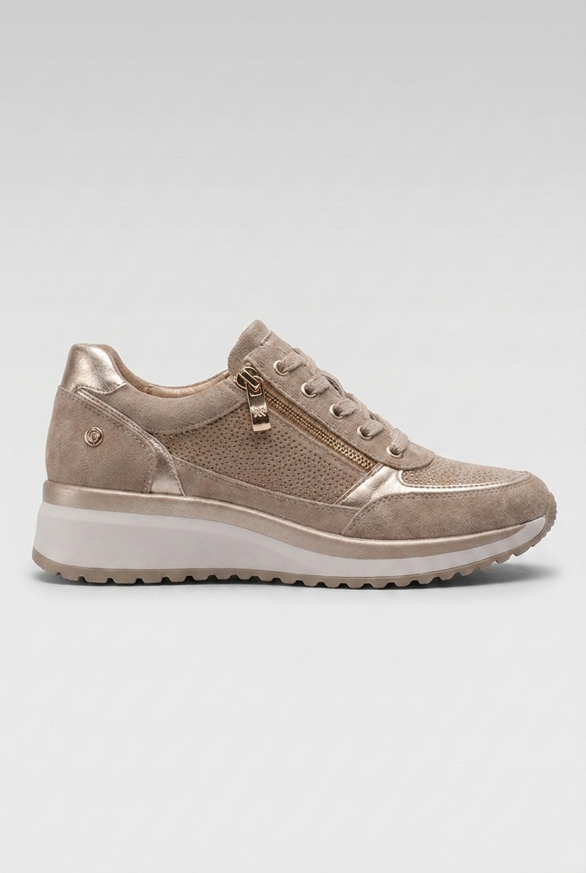 Everyday Breathable Zip Lace Platform Trainers Women