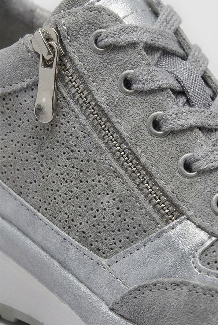 Everyday Breathable Zip Lace Platform Trainers Women