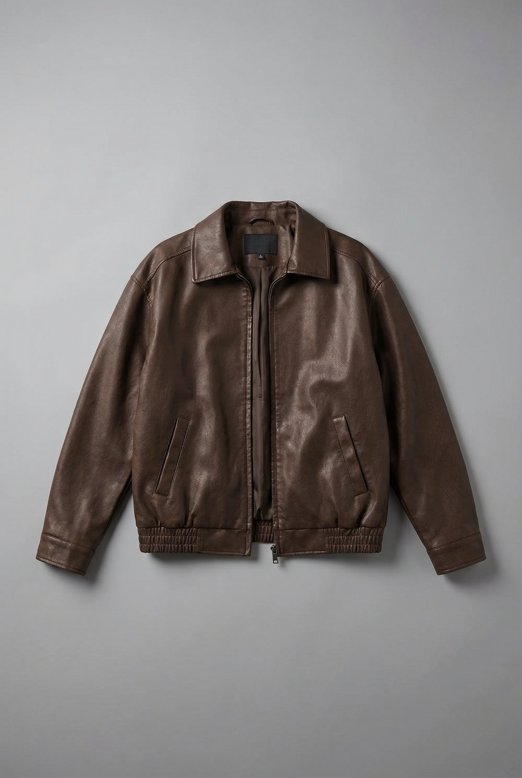 Women’s Classic Brown Zip-Up Leather Jacket