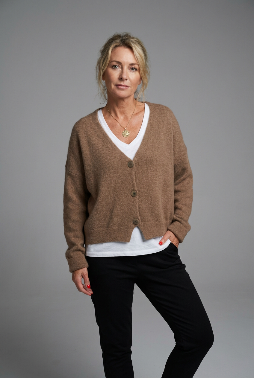 Women’s Soft Knit Button Cardigan – Relaxed Fit & Everyday Layering Essential