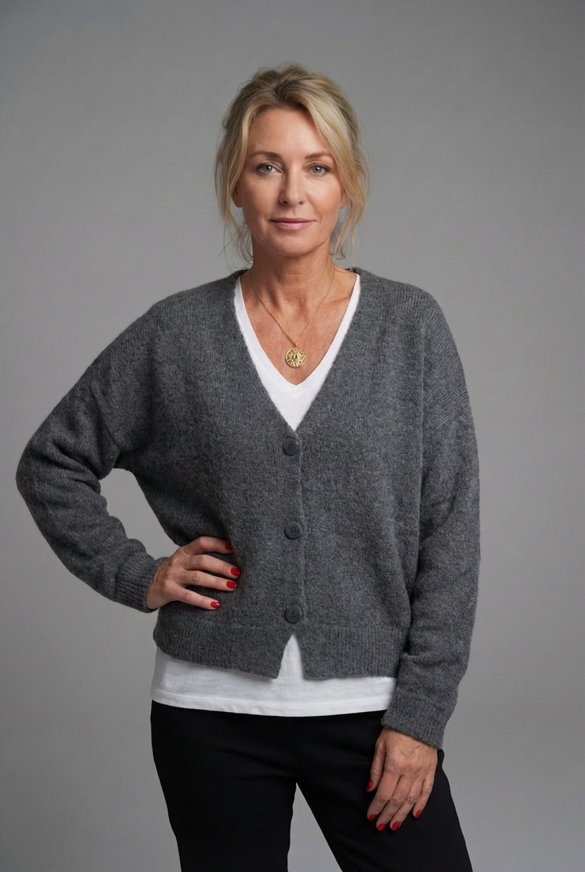 Women’s Soft Knit Button Cardigan – Relaxed Fit & Everyday Layering Essential