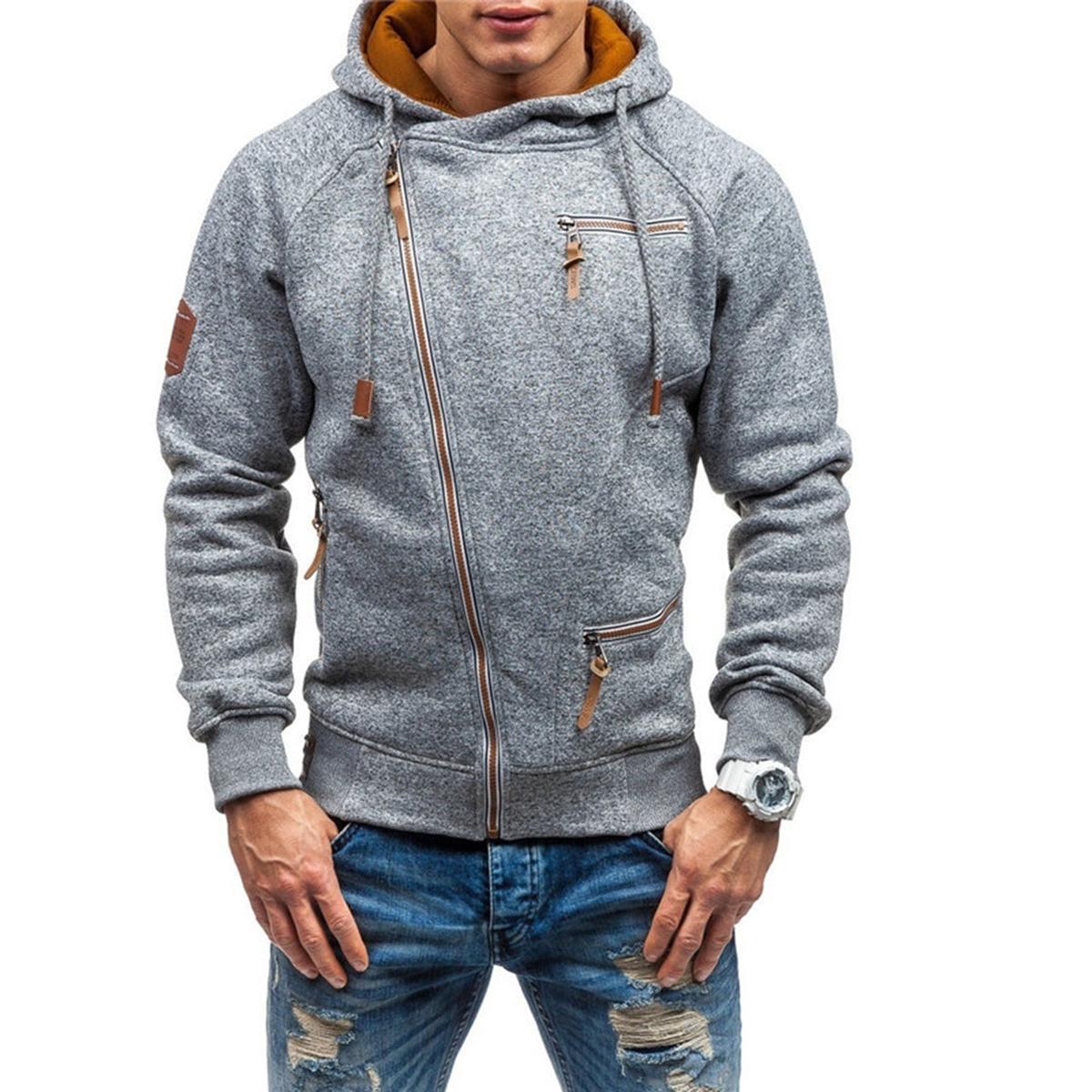 Casual Fleece Hoodie With Pockets And Adjustable Hood For Men