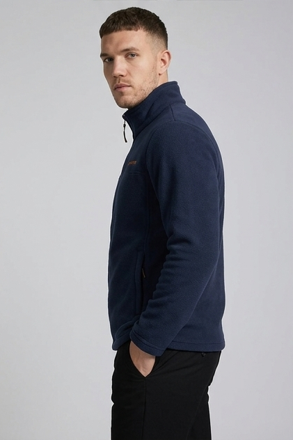 Fleece Lined Zip Collar Casual Sweatshirt Men