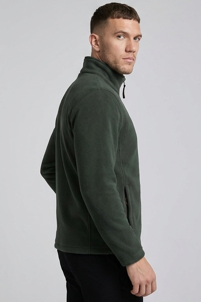 Fleece Lined Zip Collar Casual Sweatshirt Men