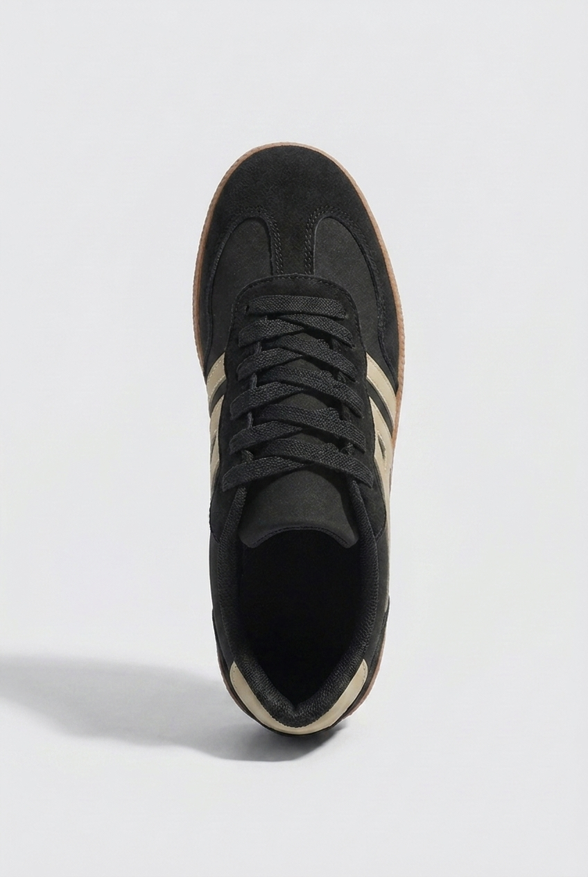 Two-Tone Lace-Up Low-Top Casual Trainers Women