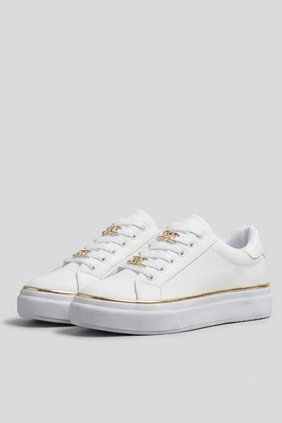 Chain Detail Flatform Casual Walking Trainers Women
