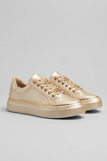 Chain Detail Flatform Casual Walking Trainers Women