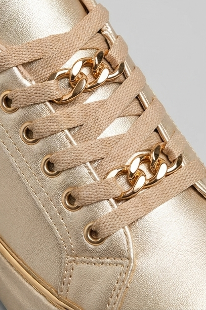 Chain Detail Flatform Casual Walking Trainers Women