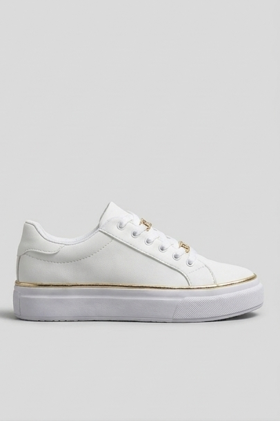 Chain Detail Flatform Casual Walking Trainers Women