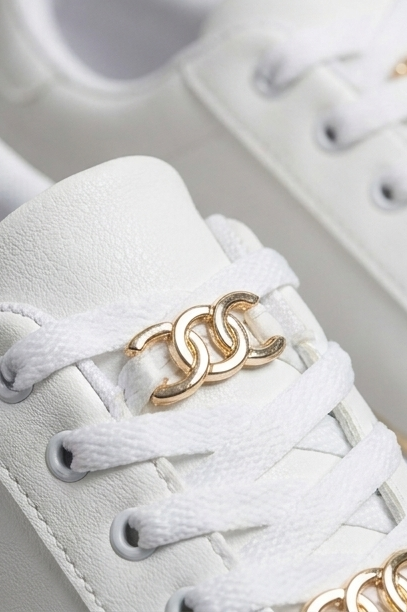 Chain Detail Flatform Casual Walking Trainers Women