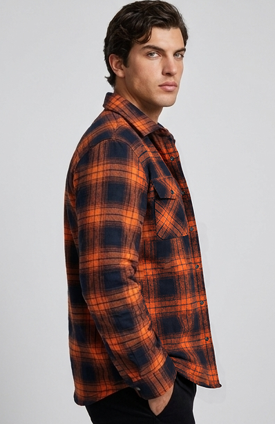 Checkered Flannel Overshirt With Chest Pockets Men