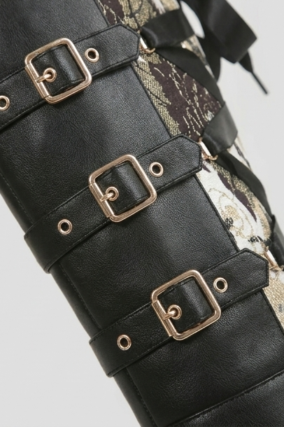 Chunky Heel Panelled Knee High Boots Women