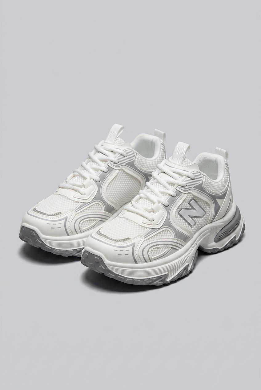 Chunky Sole Breathable Mesh Panel Trainers Men