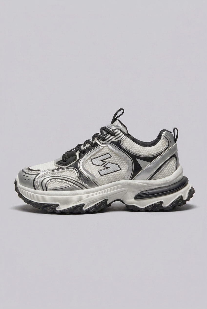 Chunky Sole Breathable Mesh Panel Trainers Men
