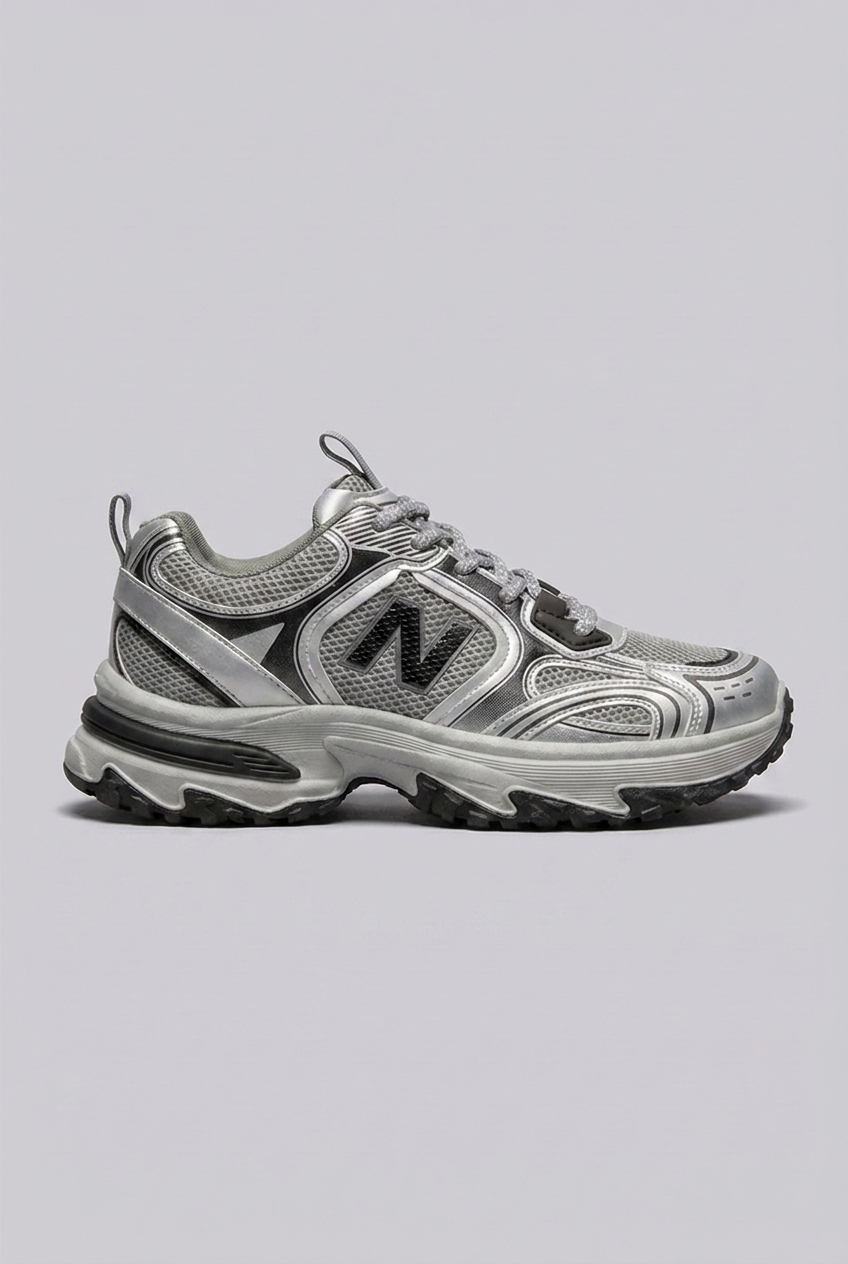 Chunky Sole Breathable Mesh Panel Trainers Men