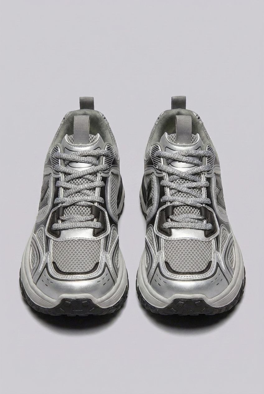 Chunky Sole Breathable Mesh Panel Trainers Men
