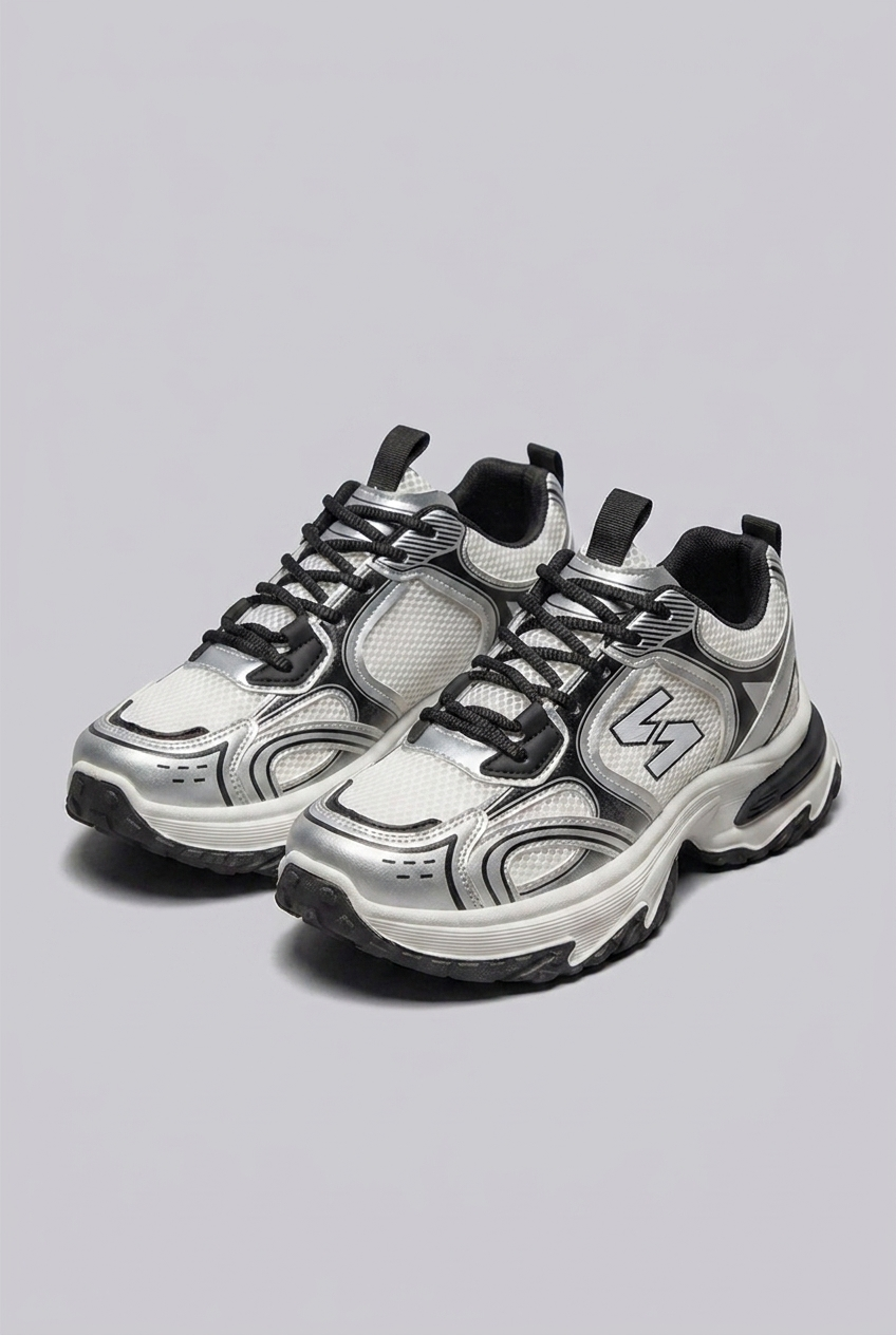 Chunky Sole Breathable Mesh Panel Trainers Men