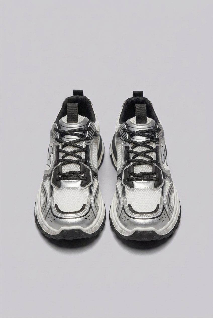 Chunky Sole Breathable Mesh Panel Trainers Men