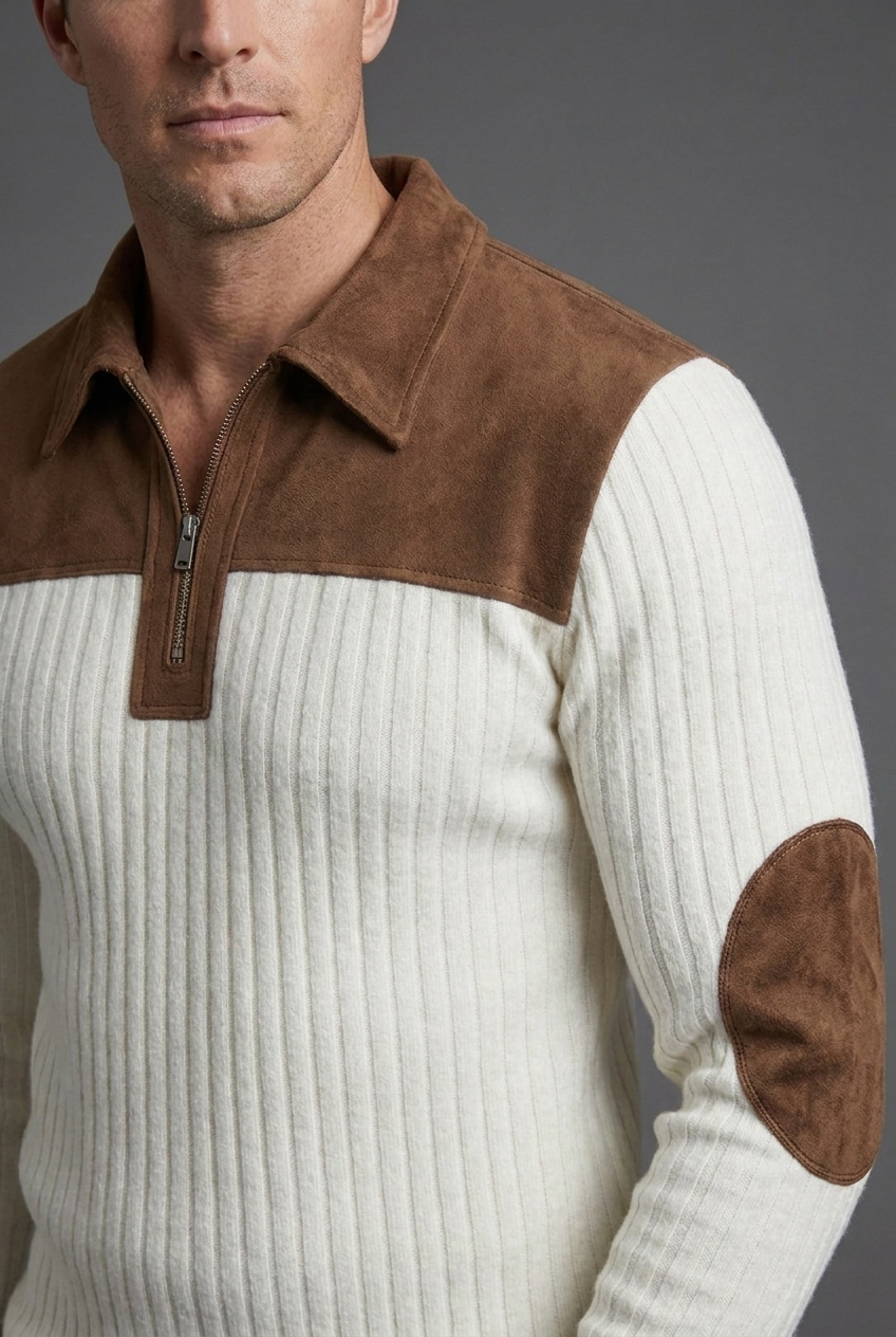 Casual Stand Collar Quarter Zip Jumper Men