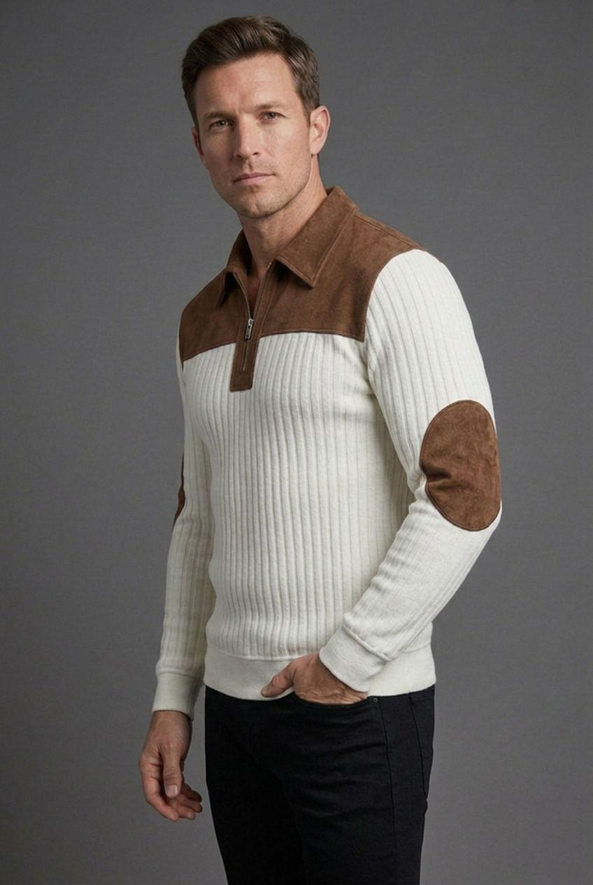 Casual Stand Collar Quarter Zip Jumper Men