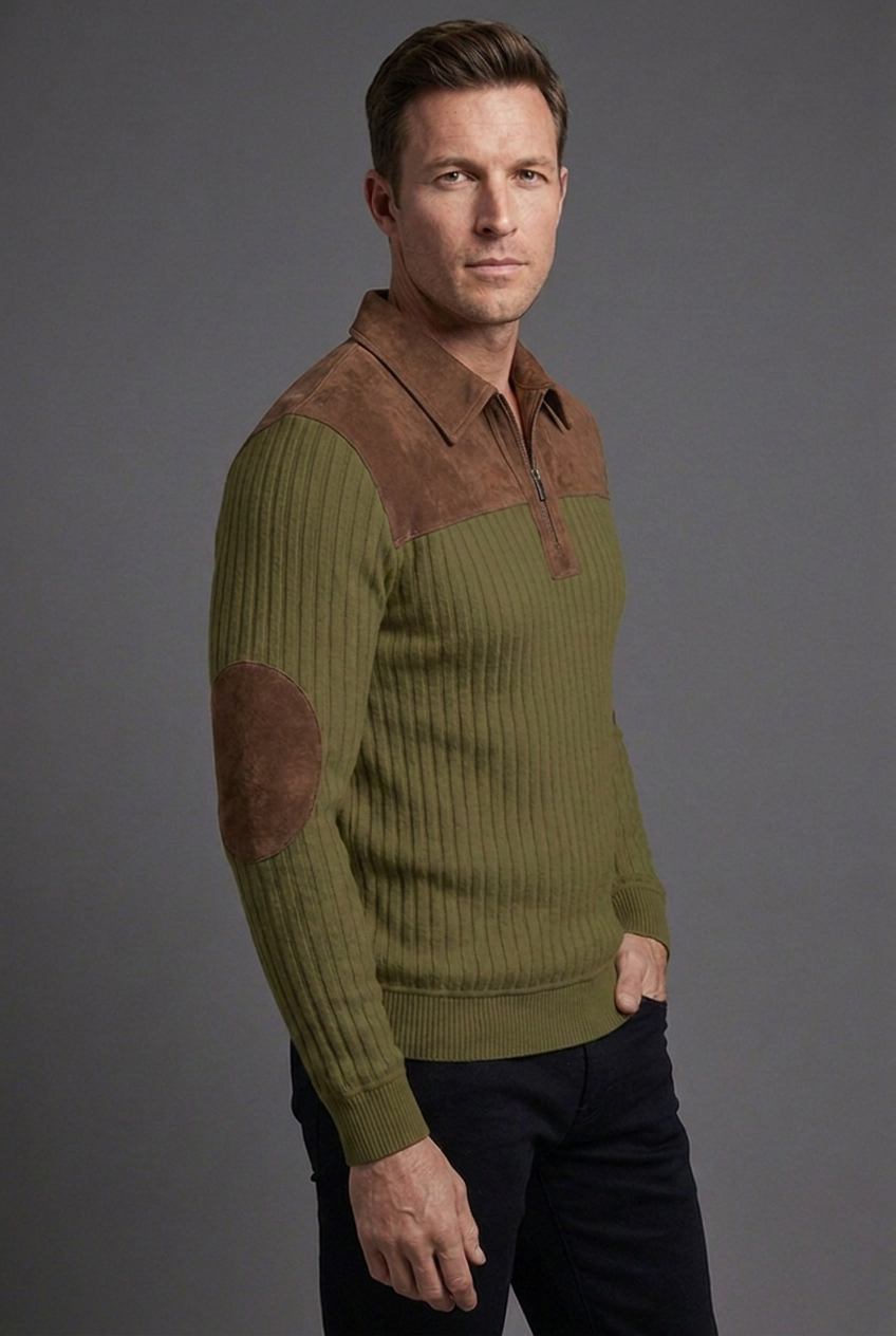 Casual Stand Collar Quarter Zip Jumper Men