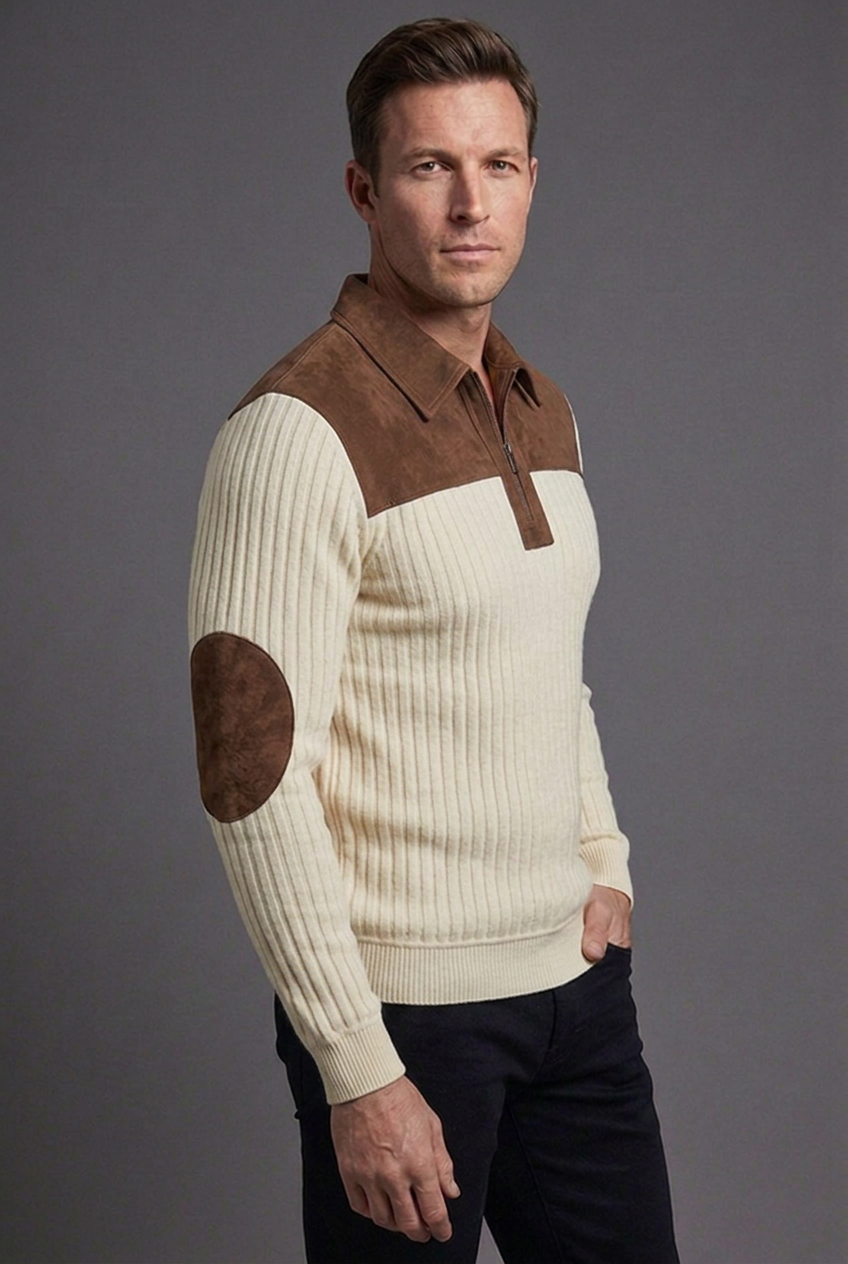 Casual Stand Collar Quarter Zip Jumper Men
