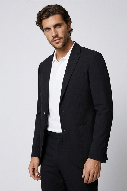 Notched Lapel Two Button Blazer Women