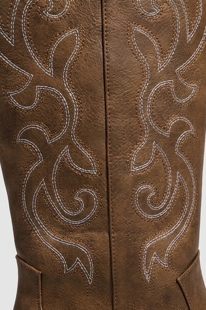 Embroidered Knee High Cowboy Boots Block Heel Women