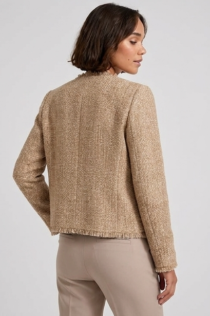 Structured Cropped Tailored Tweed Jacket Women