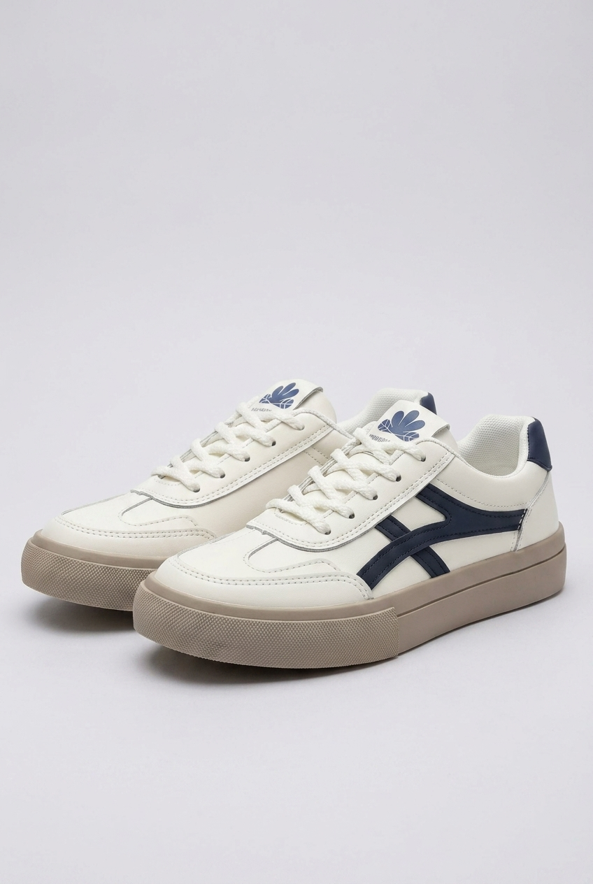 Two-Tone Lace-Up Lightweight Cushioned Sole Trainers Women