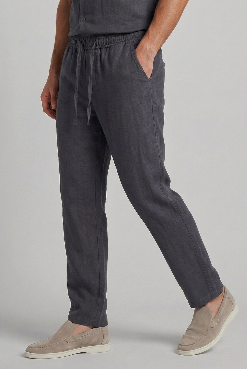 Comfortable Drawstring Straight Leg Trousers Men