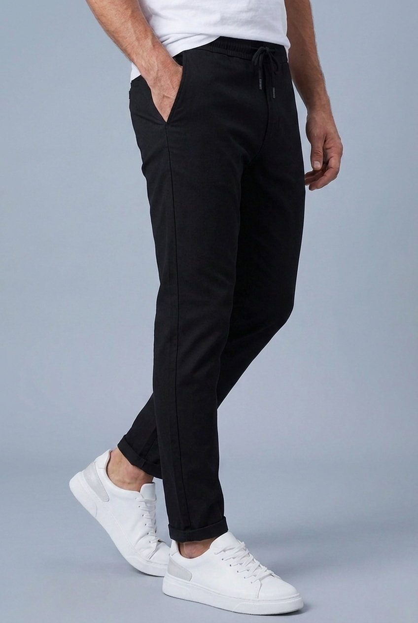 Straight Leg Drawstring Comfortable Casual Trousers Men