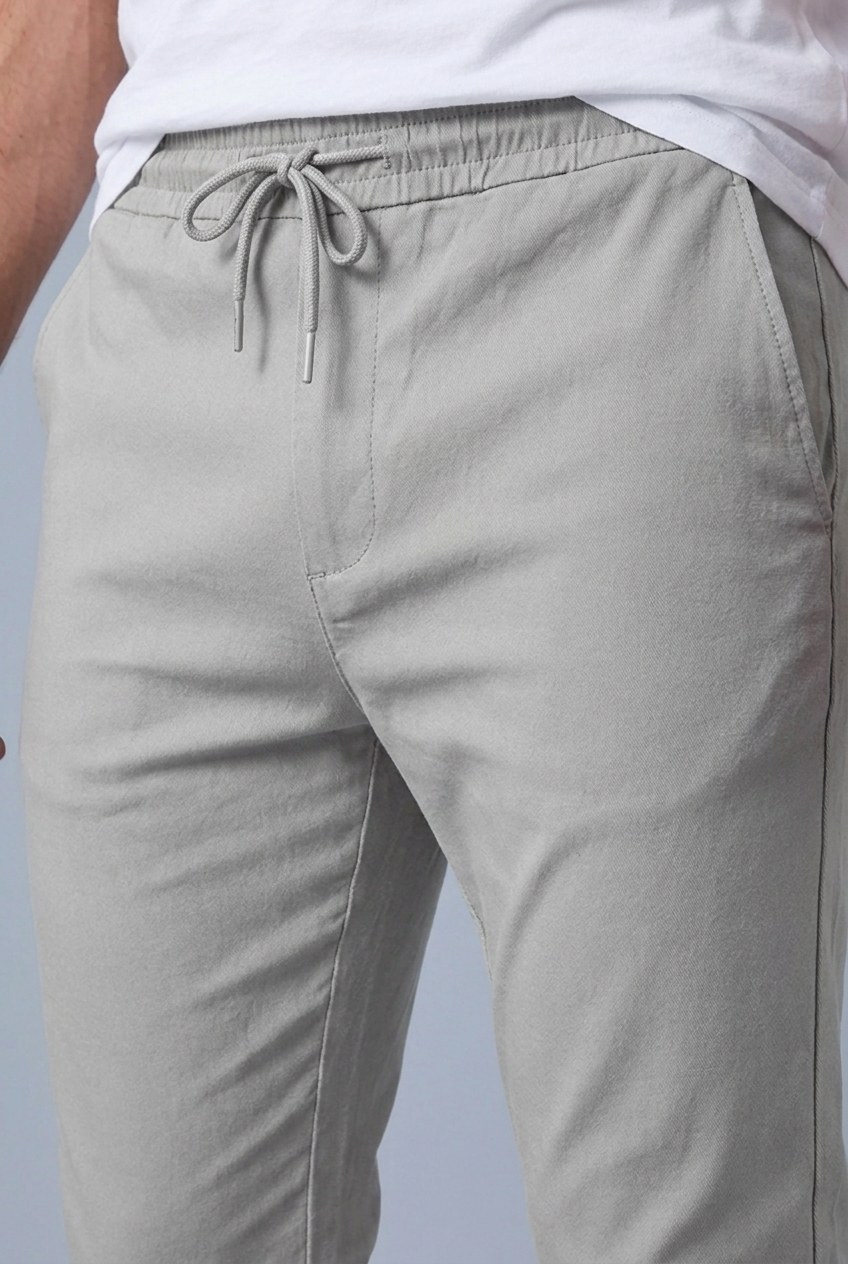 Straight Leg Drawstring Comfortable Casual Trousers Men