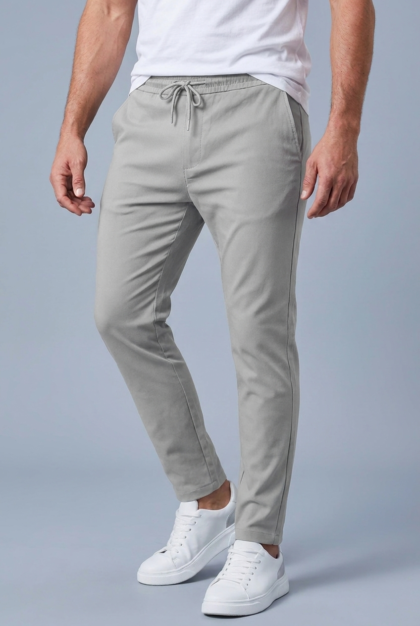 Straight Leg Drawstring Comfortable Casual Trousers Men