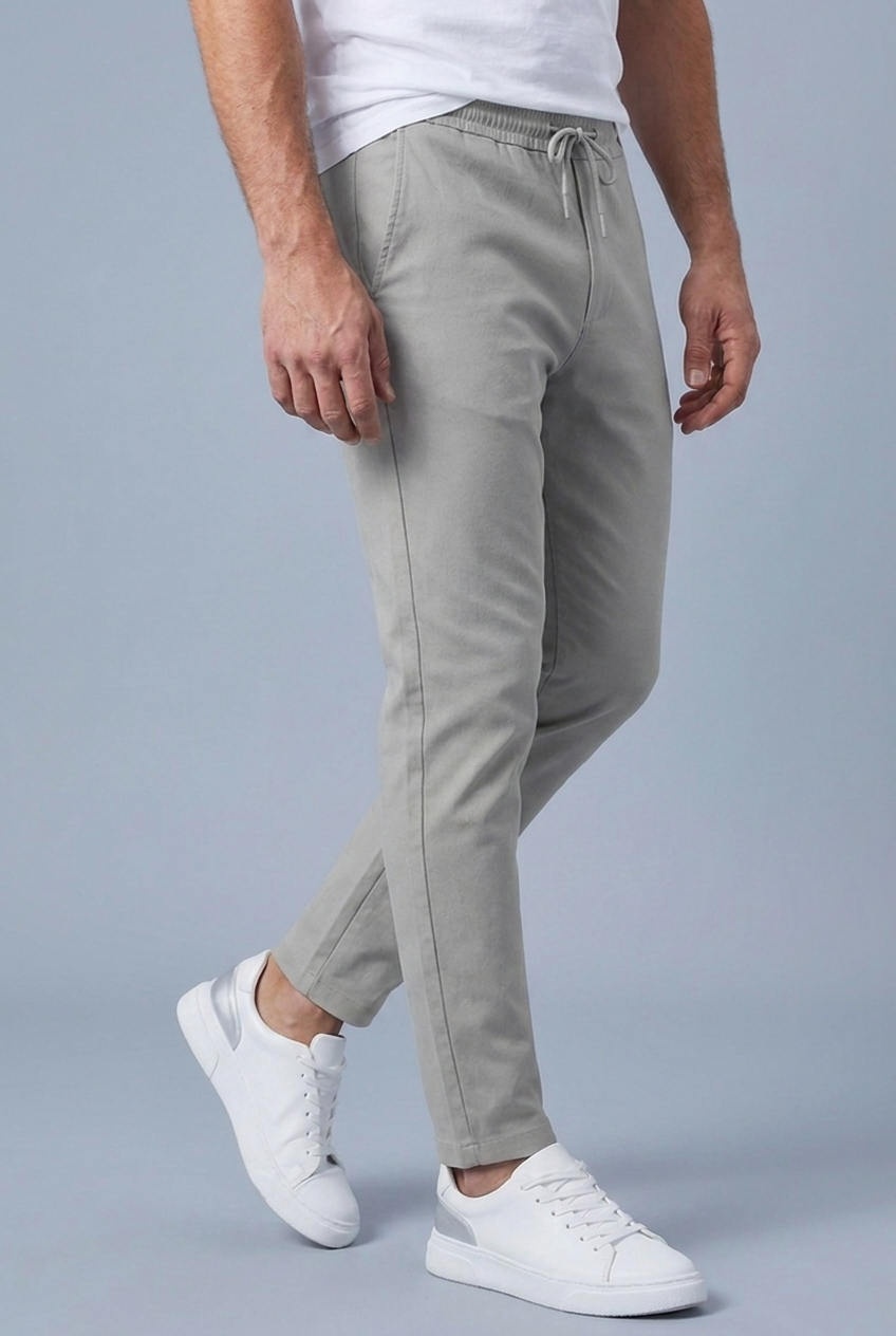 Straight Leg Drawstring Comfortable Casual Trousers Men