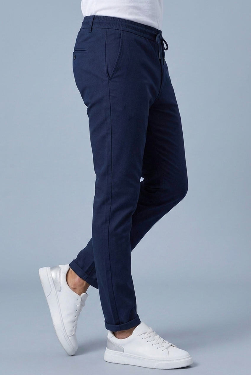 Straight Leg Drawstring Comfortable Casual Trousers Men