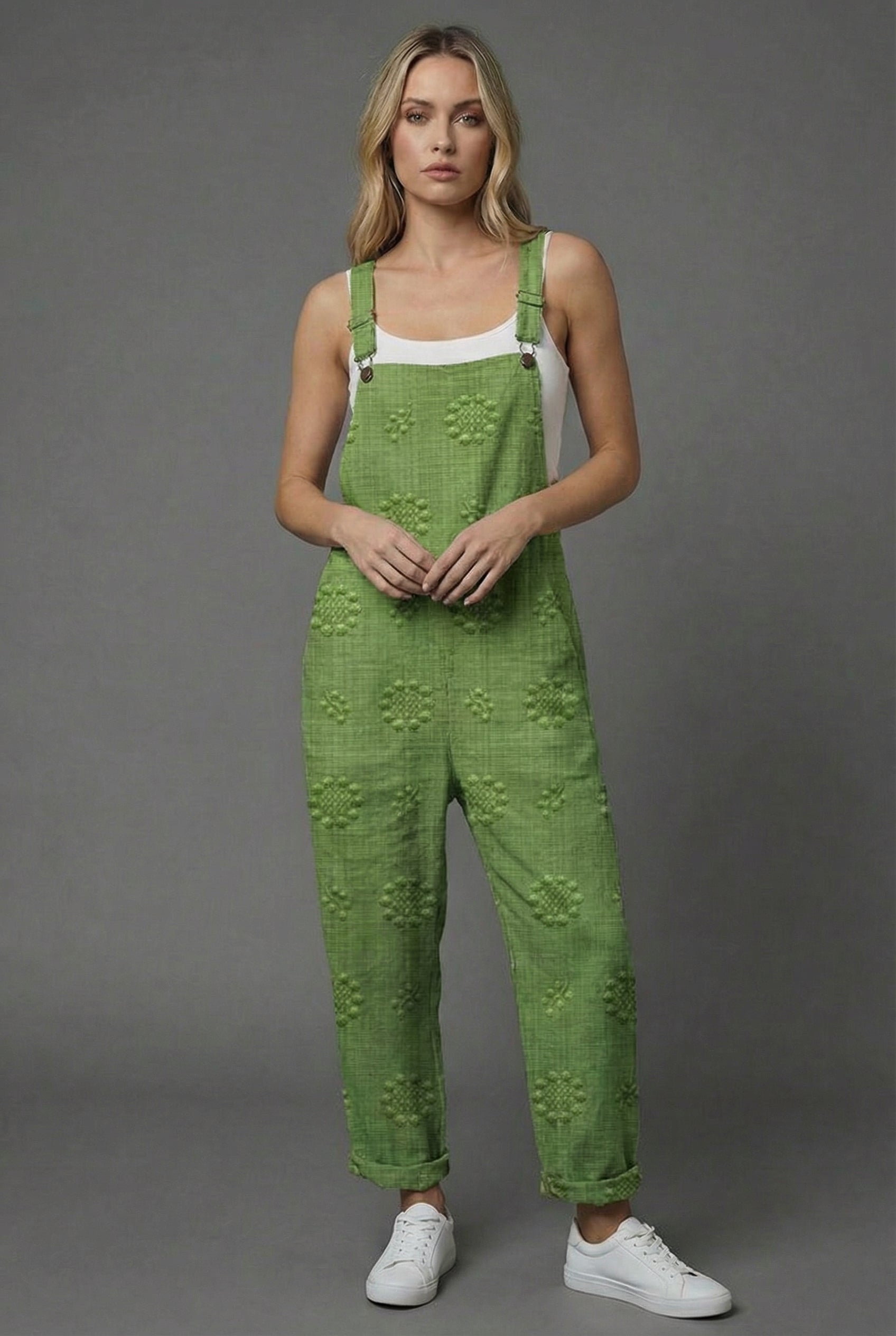 Floral Botanical Linen Style Summer Jumpsuit Women