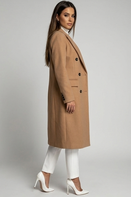 Elegant Longline Wool Style Trench Coat Women