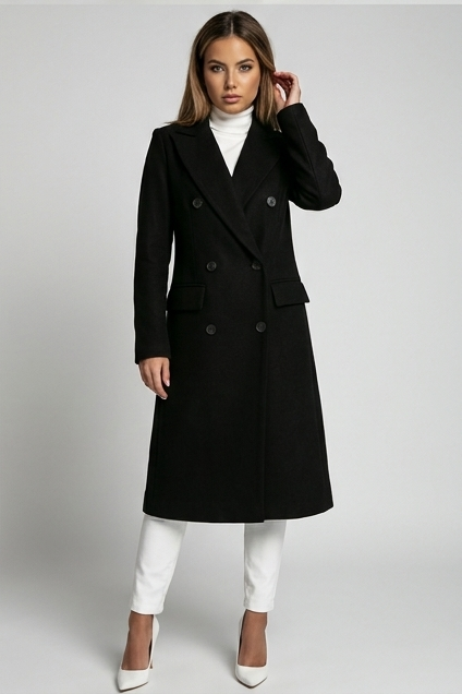 Elegant Longline Wool Style Trench Coat Women