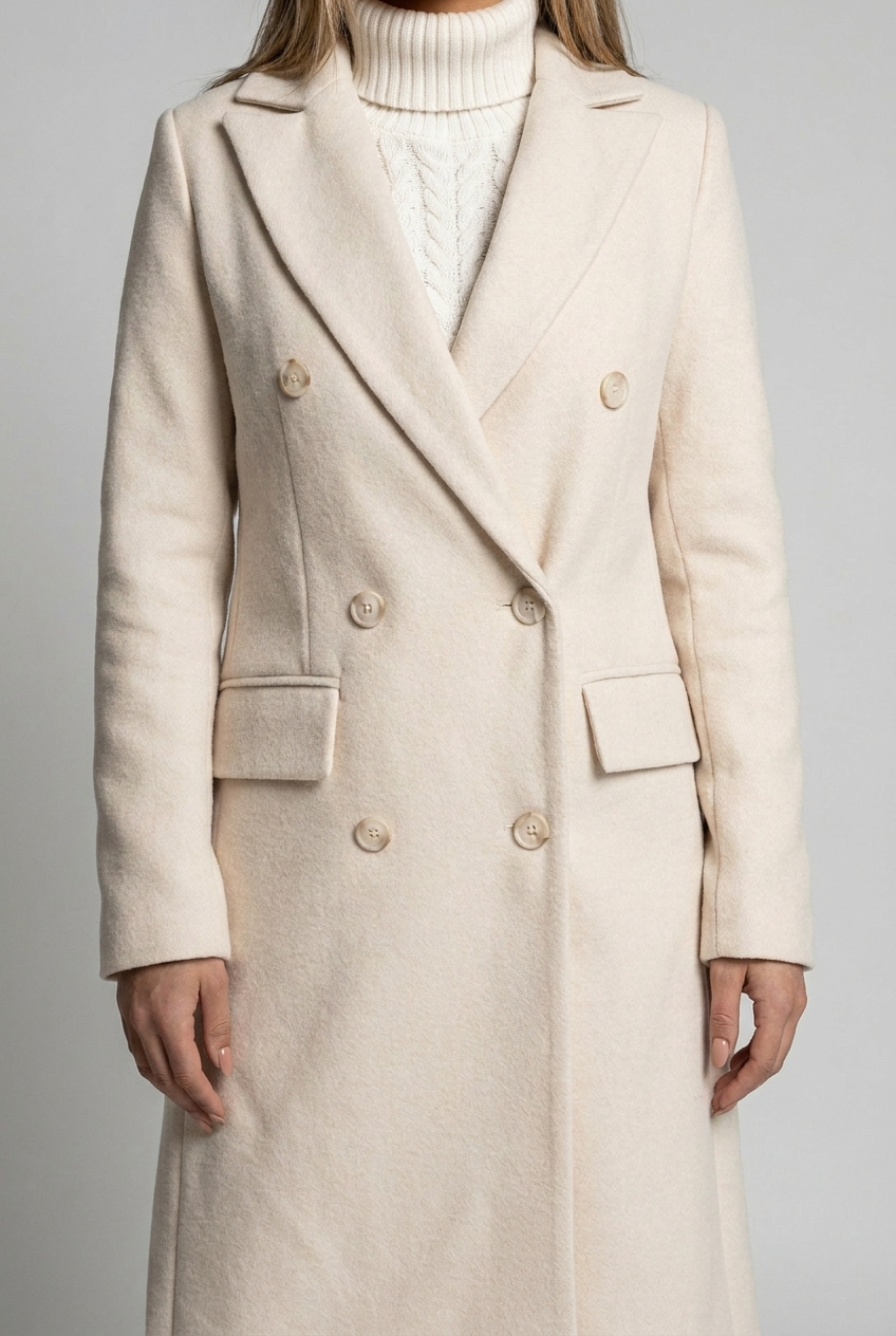 Elegant Longline Wool Style Trench Coat Women