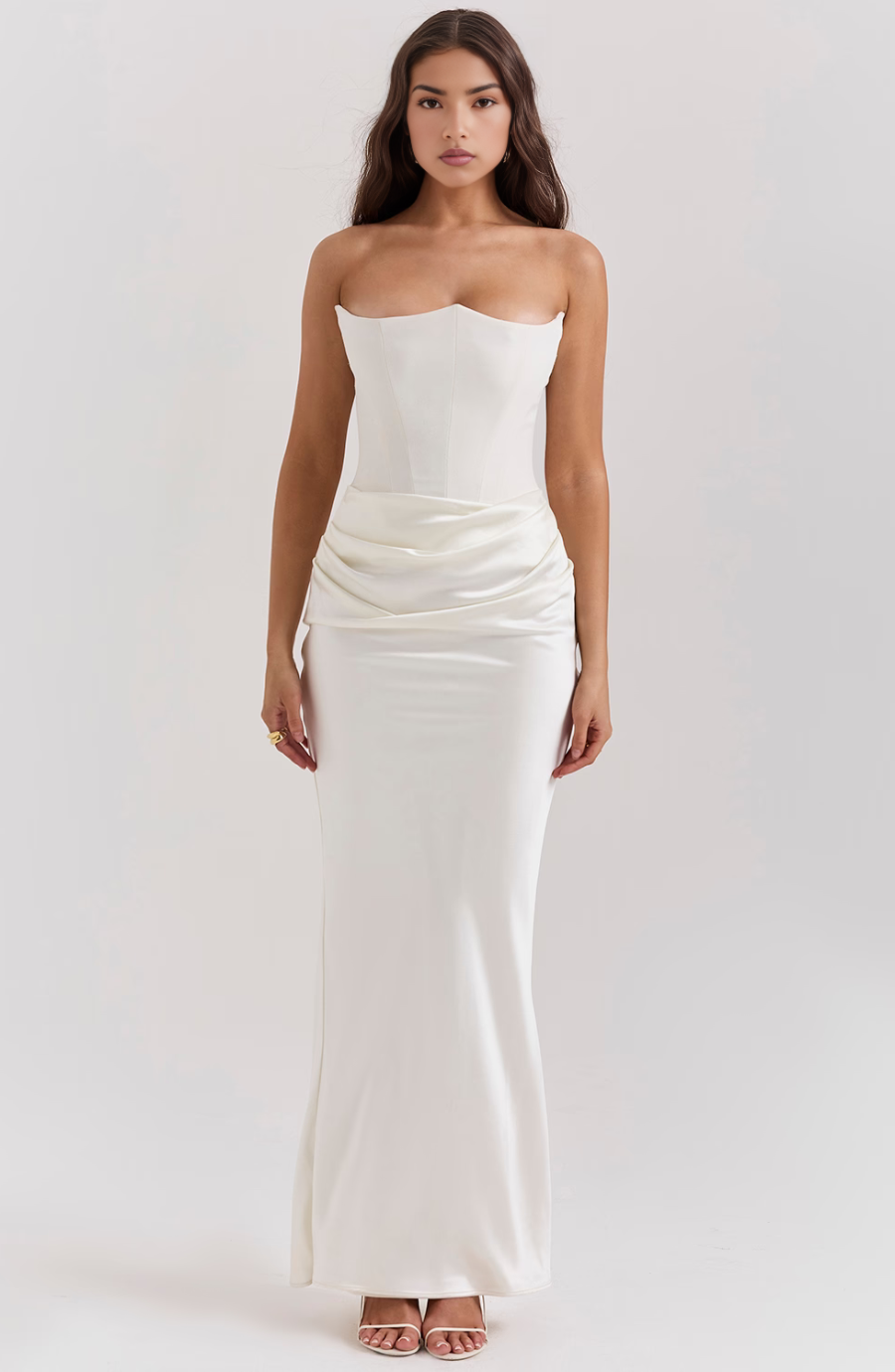 Strapless Corset Satin Style Wedding Guest Dress