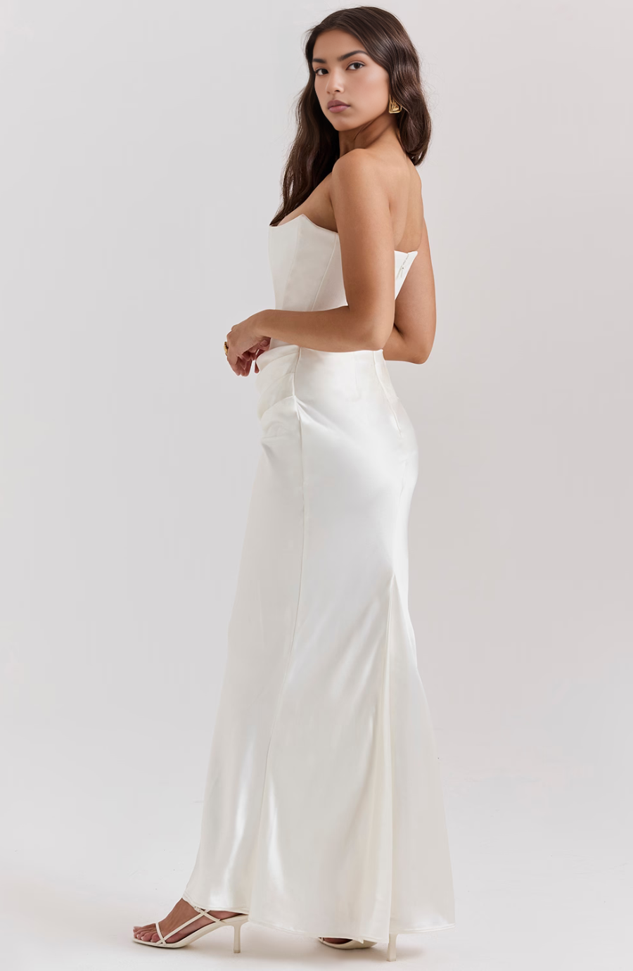 Strapless Corset Satin Style Wedding Guest Dress