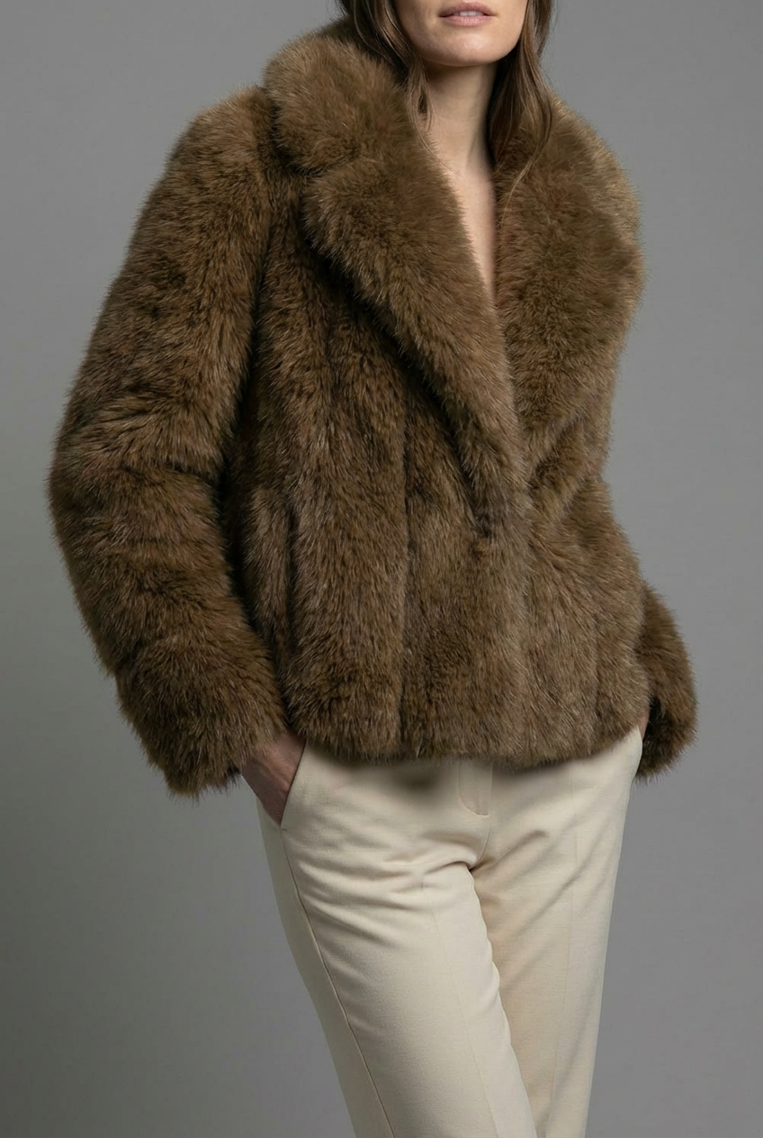 Women’s Faux Fur Style Short Warm Winter Coat