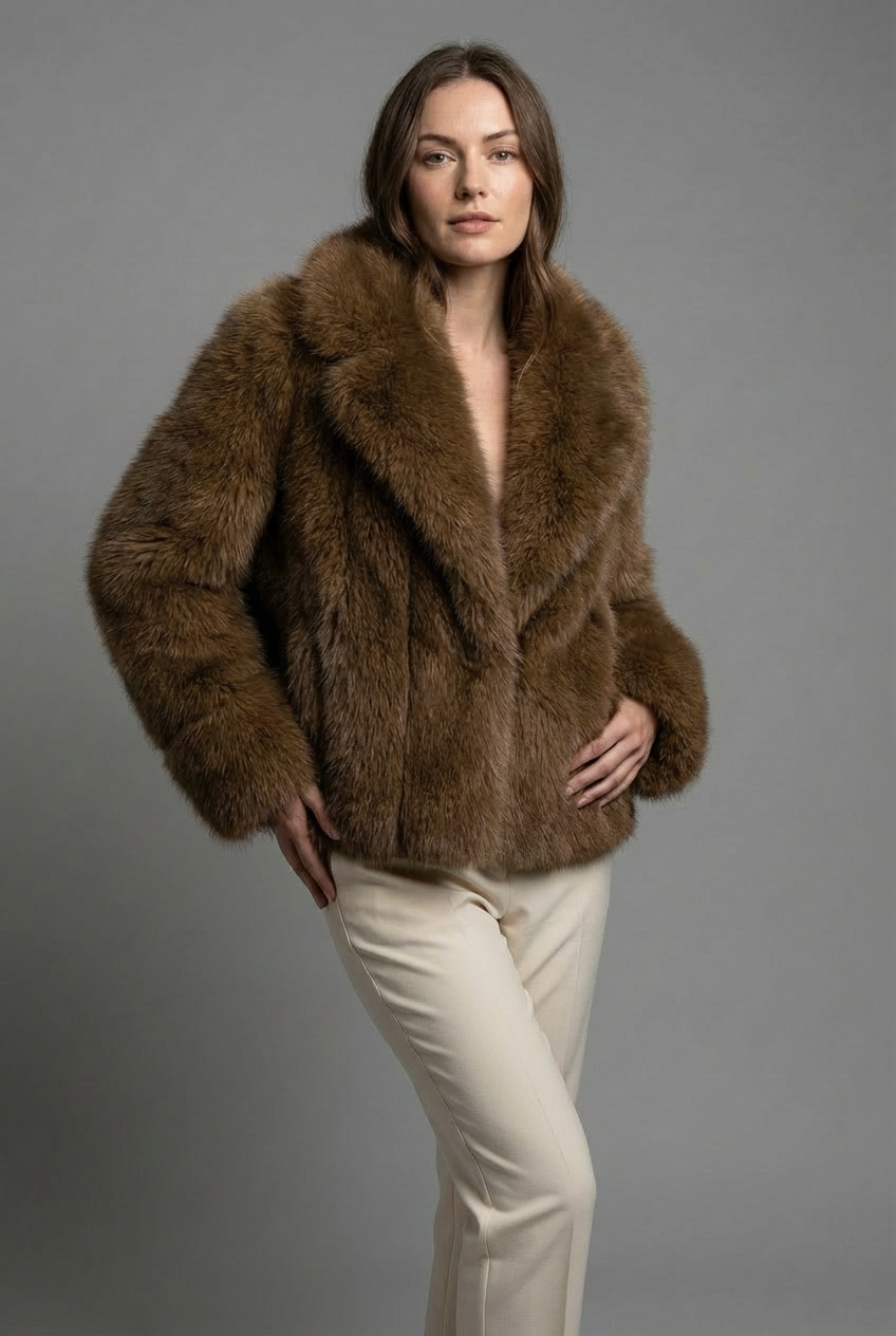 Women’s Faux Fur Style Short Warm Winter Coat