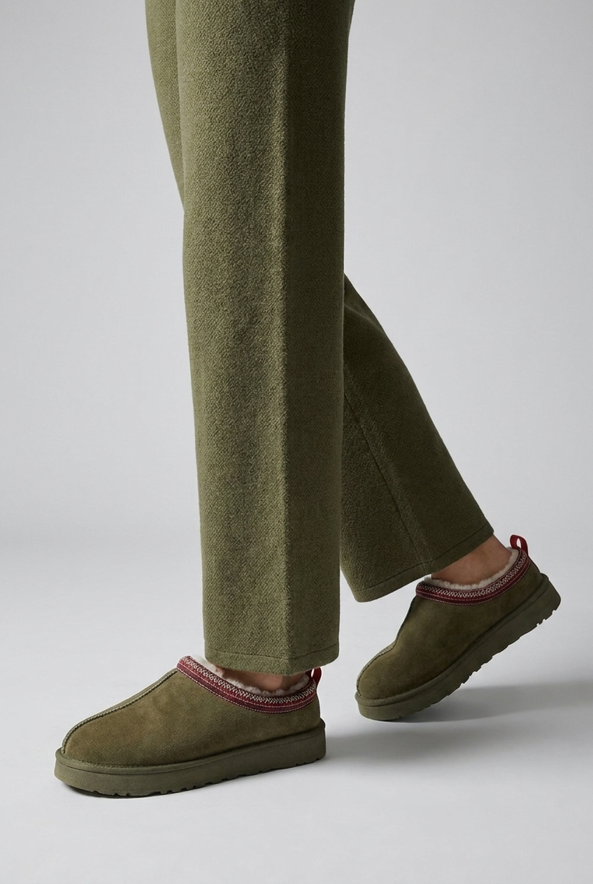 Faux Fur Lined Slip-On House Slippers Women