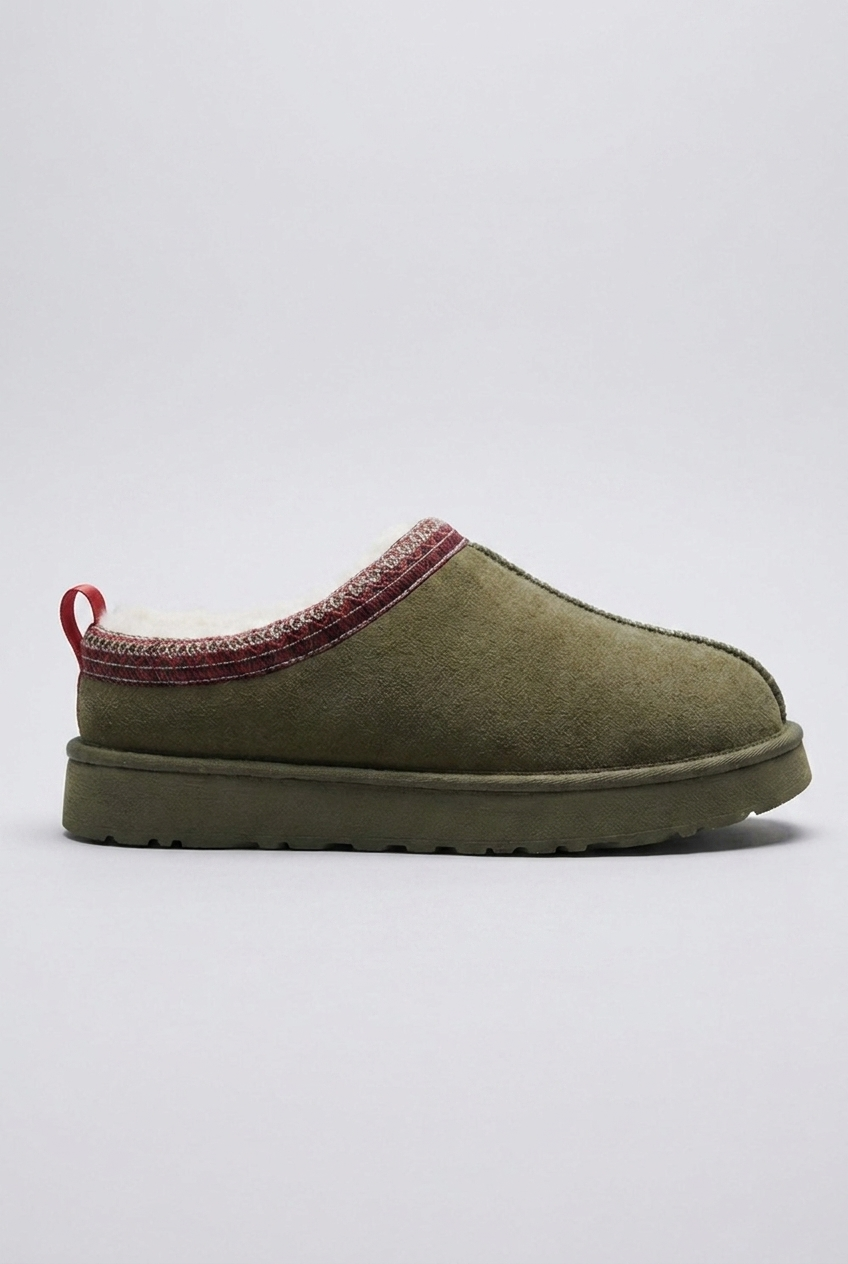 Faux Fur Lined Slip-On House Slippers Women