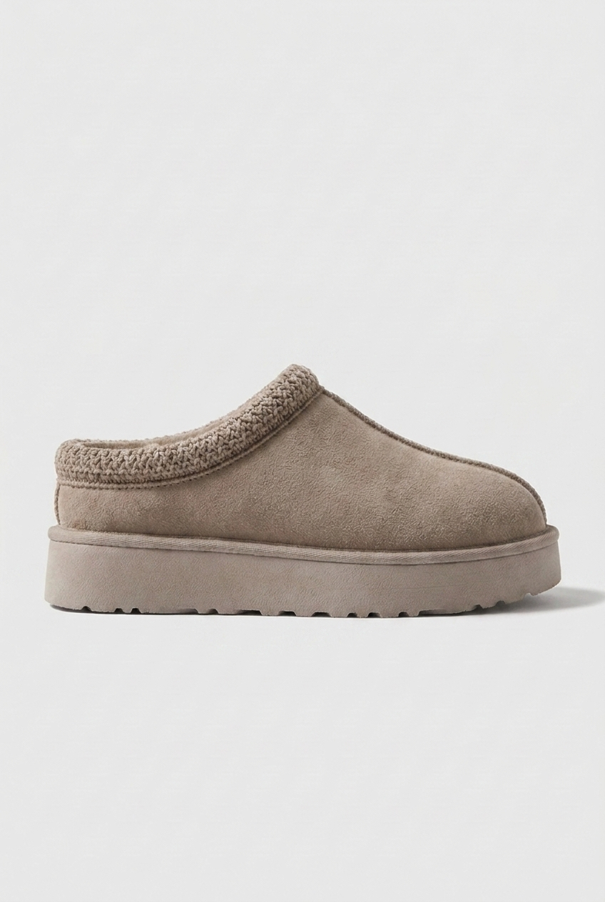 Faux Fur Lined Slip-On House Slippers Women
