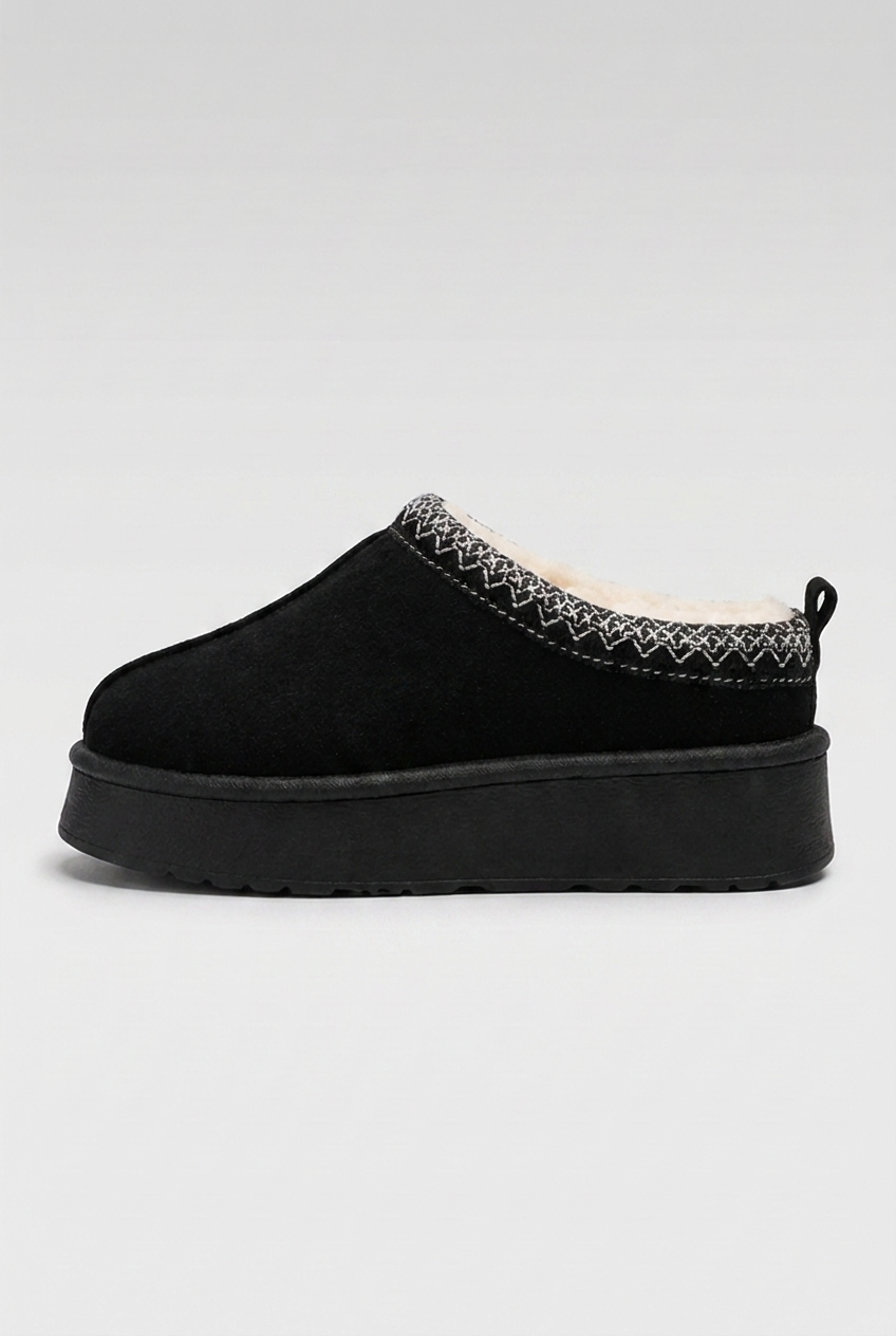 Faux Fur Lined Slip-On House Slippers Women