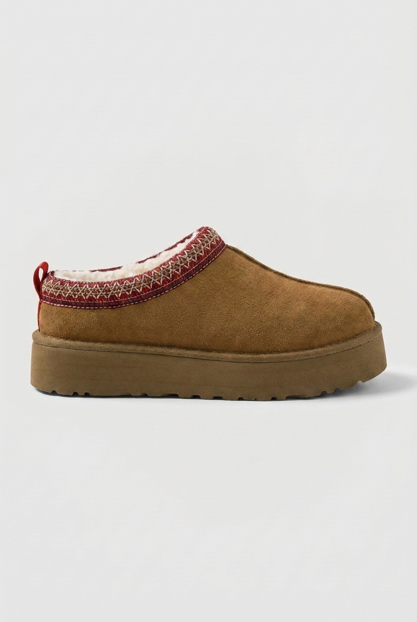 Faux Fur Lined Slip-On House Slippers Women